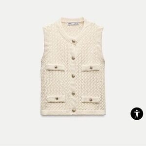 Zara cable knit vest